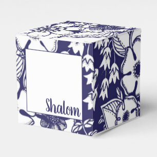 Ballotins Dessin de jardin blanc bleu Shalom