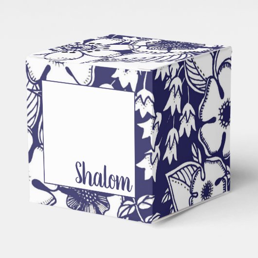 Ballotins Dessin de jardin blanc bleu Shalom (Verso)
