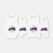 Ballotins Dessin de moto de sport violet (Déplié)
