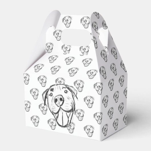 Ballotins dessin pitbull simple amoureux des chiens noir bla (Verso)
