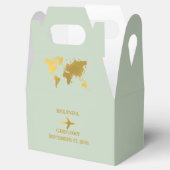 Ballotins Destination Mariage Monde Passport Sage Vert Or (Ouvert)