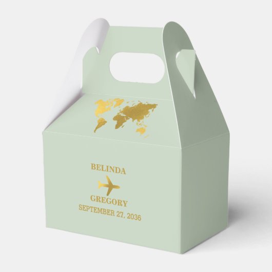Ballotins Destination Mariage Monde Passport Sage Vert Or (Verso)