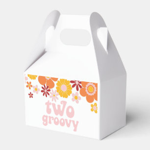 Ballotins Deux boîtes de faveur rétro groovy florales pour l