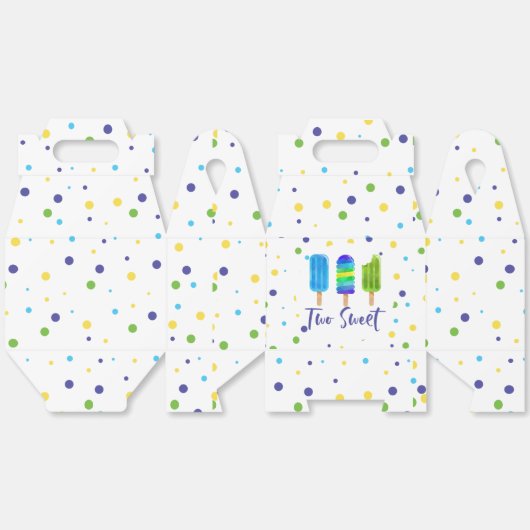 Ballotins Deux doux 2e anniversaire bleu vert (Déplié)