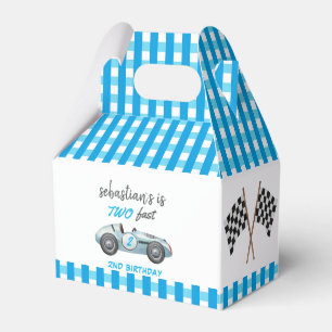 Ballotins Deux Fast Blue Race Car 2e Invitation anniversaire