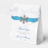 Ballotins Diamante Snowflake & Blue Ribbon Mariage d'hiver (Verso)