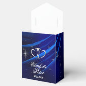 Ballotins Diamants Bleus Royaux / Coeurs Mariages Faveur Box (Ouvert)