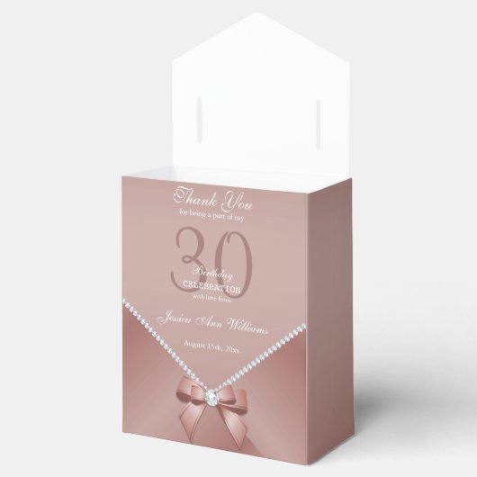 Ballotins Diamants romantiques et Bow or Rose 30e anniversai (Ouvert)