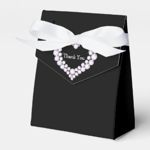 Ballotins Diamond mariage coeur merci ballotin noir