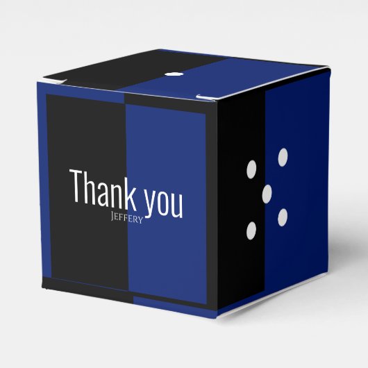 Ballotins Dice pois dés motif bleu & noir (Verso)