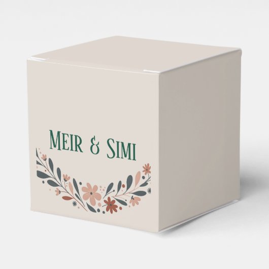 Ballotins Dîner vert fleuri Favoriser Box (Verso)