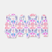 Ballotins Dinosaure Aquarelle rose Baby shower d'anniversair (Déplié)