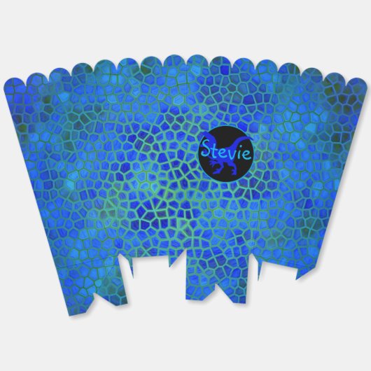 Ballotins Dinosaure Bleu Personnalisé Caché (Déplié)