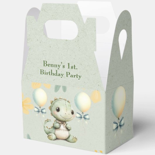 Ballotins Dinosaure Peint Vert mignon 1er anniversaire fête (Ouvrir)