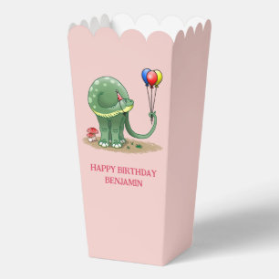 Ballotins Dinosaure tenant des ballons colorés Popcorn