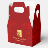 Ballotins Double bonheur arrière - plan floral mariage chino (Ouvert)