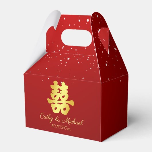 Ballotins Double bonheur flocon de neige de mariage chinois (Verso)
