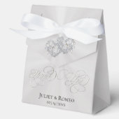 Ballotins Double Coeurs Merci - Blanc/Argent (Recto)