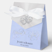 Ballotins Double Hearts Merci - Bleu/Argent (Recto)