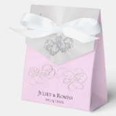 Ballotins Double Hearts Merci - Rose/Argent (Recto)