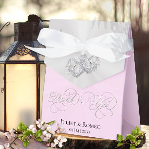 Ballotins Double Hearts Merci - Rose/Argent