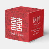 Ballotins Double Symbole de bonheur mariage Faveur boîte 2x2 (Arrière)