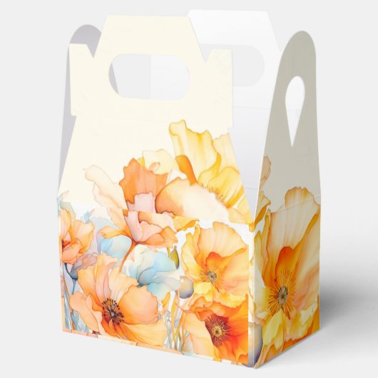 Ballotins Douce aquarelle orange coquelicot en fleurs pour u (Ouvert)