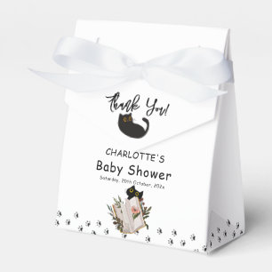 Ballotins Douce Chatte Noire et Baby Shower Livre Floral