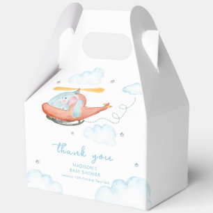 Ballotins Douce éléphant bleu Hélicoptère Baby Shower
