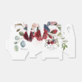 Ballotins Douce Mariée Burgundy Rustique Floral Personnalisé (Déplié)