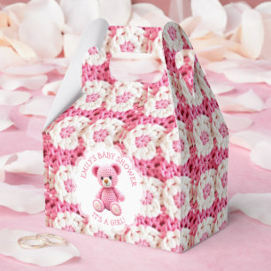 Ballotins Douce Ourson au Crochet Fille Baby Shower