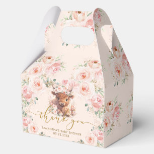 Ballotins Douce Vache des Highlands Fleurs Roses Bébé Fille
