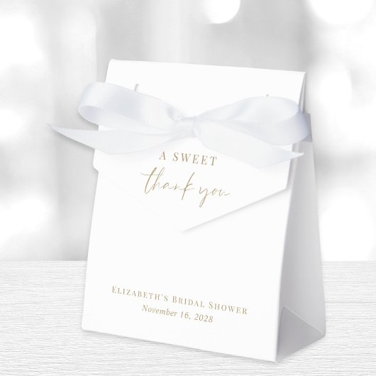 Ballotins Douche de Mariage Chic Merci Blanc Or Blanc