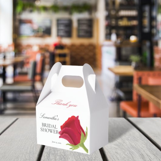 Ballotins Douche de Mariage Élégante Rose Rouge