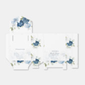 Ballotins Douche de Mariée Bleu Poussiéreux Floral Rustique (Déplié)