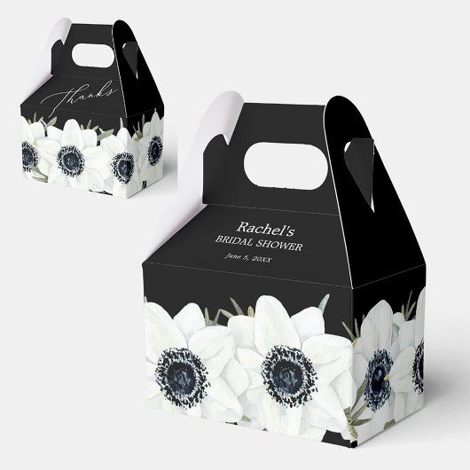Ballotins Douche de Mariée Fleurs Noir et Blanc