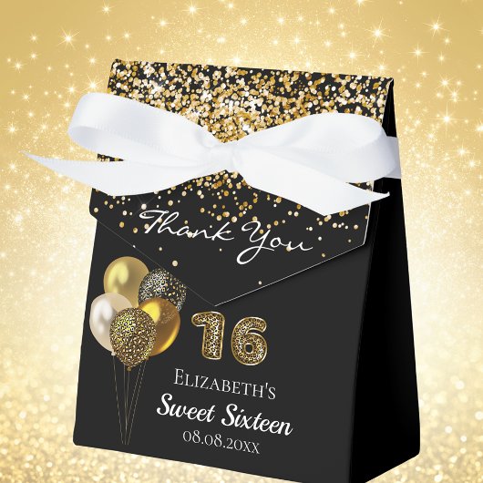 Ballotins Doux 16 ballons empreintes de léopard en or noir