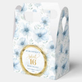 Ballotins Doux 16 Ballotin Aquarelle Bleu Fleurs Or (Ouvert)