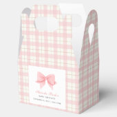 Ballotins Doux Pastel Pink Plaid En vichy Bow Baby shower (Ouvert)