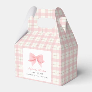 Ballotins Doux Pastel Pink Plaid En vichy Bow Baby shower