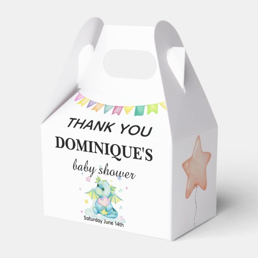 Ballotins Dragon Holding Heart - Ballotin Baby shower (Verso)