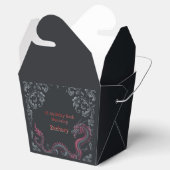 Ballotins Dragon noir fantaisiste en damassé rouge pour une (Ouvert)