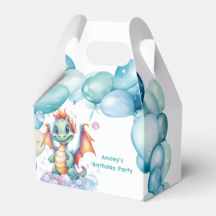 Ballotins Dragon turquoise mignon avec ballons fête d'annive
