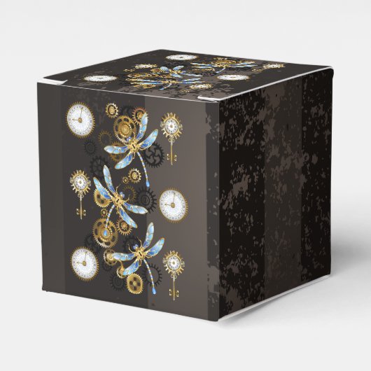 Ballotins Dragonflies de Steampunk sur arrière - plan rayé b (Verso)