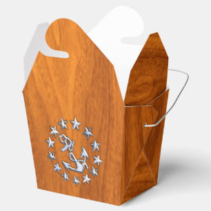 Ballotins Drapeau de yacht d'argent sur bois de teck nautiqu