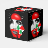 Ballotins Drapeau et carte du Liban sur le visage de la fill (Arrière)