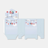 Ballotins Drapeaux et coeurs mexicains et américains mariage (Déplié)