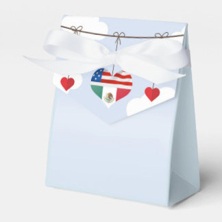 Ballotins Drapeaux et coeurs mexicains et américains mariage
