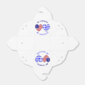 Ballotins Drapeaux grecs et américains Coeurs Pays Ancêtres (Déplié)