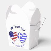 Ballotins Drapeaux grecs et américains Coeurs Pays Ancêtres (Ouvert)